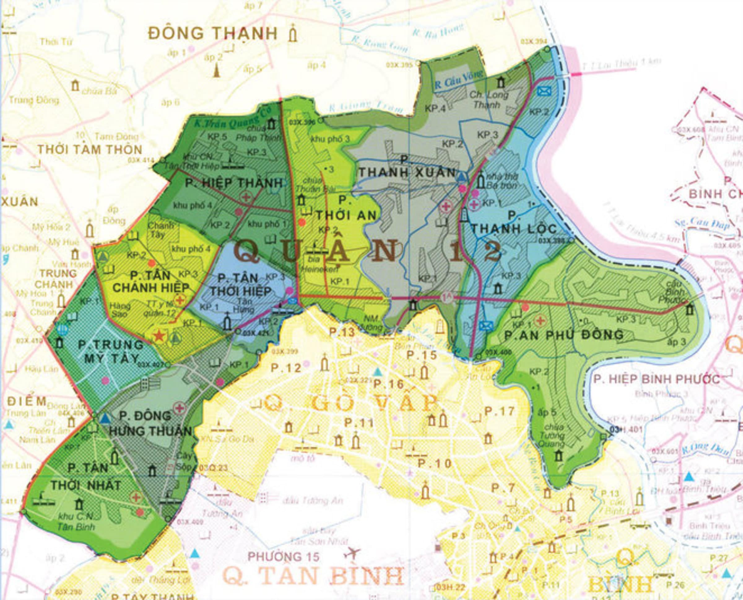 Bản đồ hành chính Quận 12 năm 2022